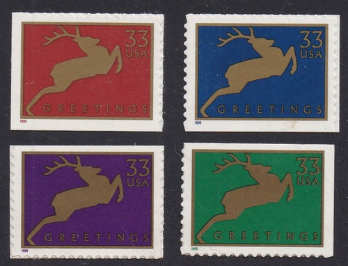 # 3360-63 (1999) Reindeer - Bklt sgls, Set/4, MNH