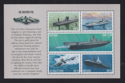 # 3377a (2000) Submarines, selvage 1 - Bklt pane, MNH