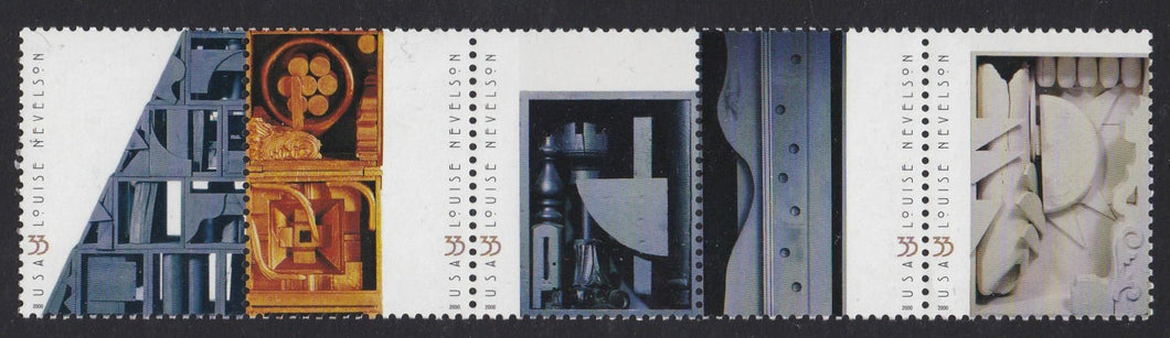 # 3379-83 (2000) Louise Nevelson, Sculptor - Strip/5, MNH