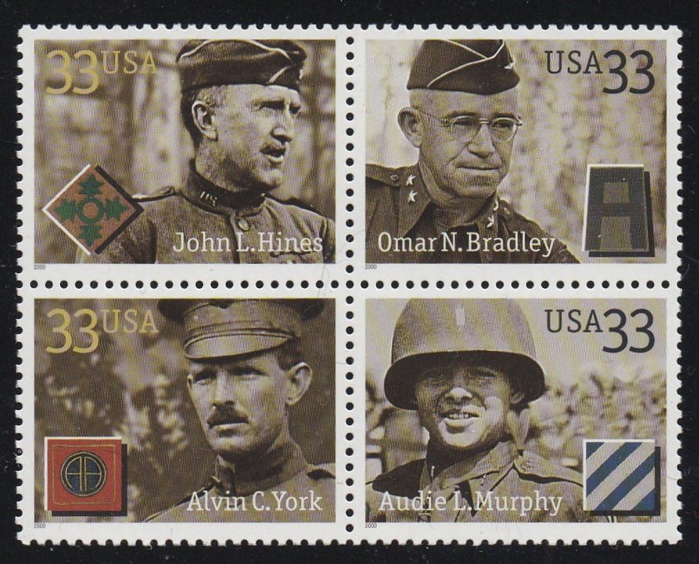 # 3393-96 (2000) Distinguished Soldiers - BK/4, MNH