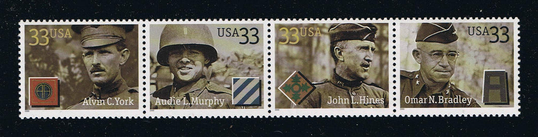 # 3393-96 (2000) Distinguished Soldiers - Strip/4, MNH