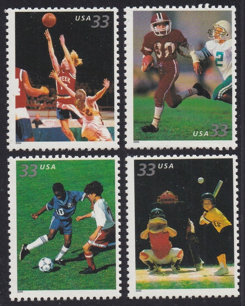 # 3399-3402 (2000) Youth Sports - Sgls, Set/4, MNH