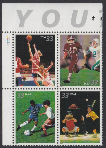 # 3399-3402 (2000) Youth Sports - PB, UL #P2222, MNH