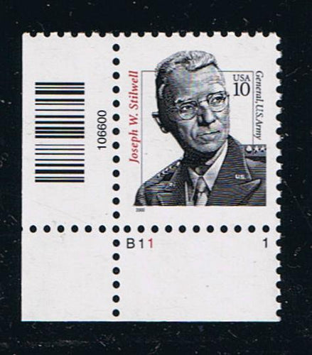 # 3420 (2000) Stilwell - Plt sgl, LL #B11-1, MNH