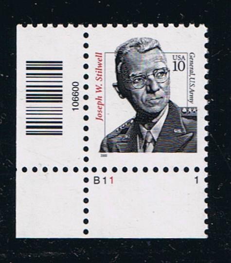 # 3420 (2000) Stilwell - Plt sgl, LL #B11-1, MNH