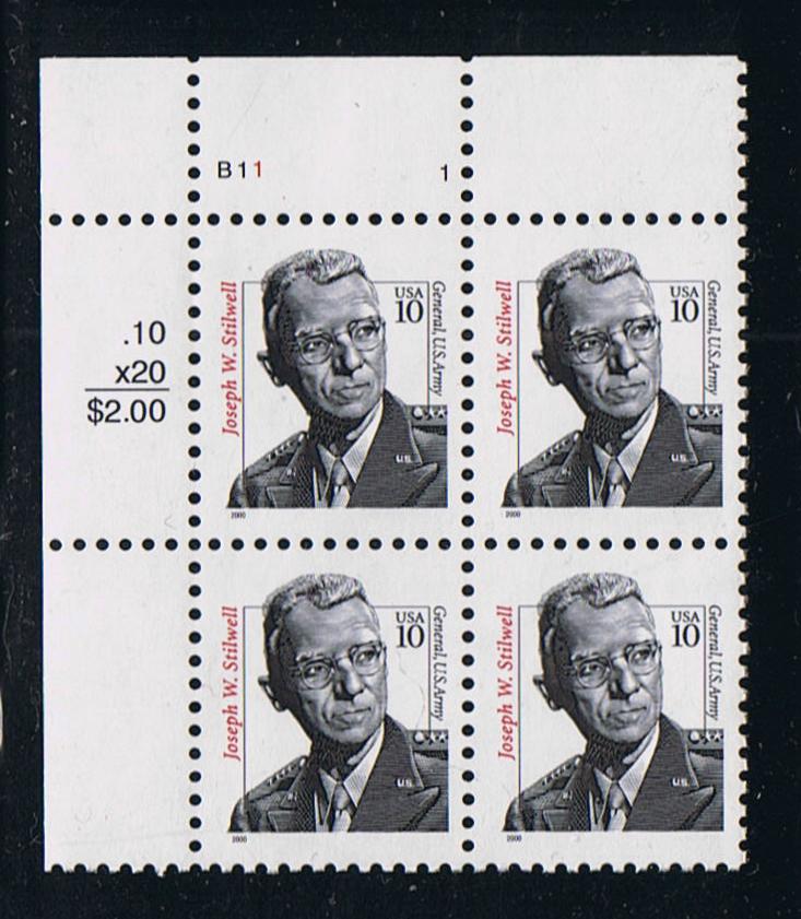# 3420 (2000) Stilwell - PB, UL #B11-1, MNH