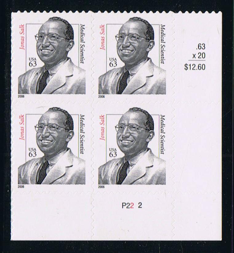 # 3428 (2006) Jonas Salk - PB, LR #P22-2, MNH