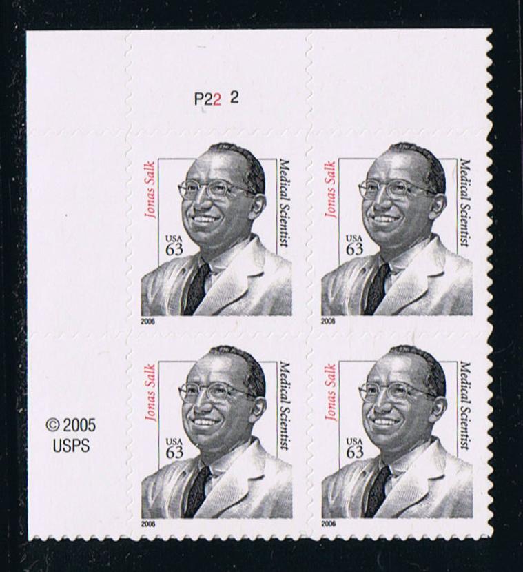 # 3428 (2006) Jonas Salk - PB, UL #P22-2, MNH