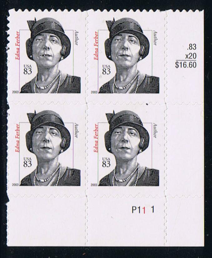 # 3434 (2003) Edna Ferber, DC 11.25 - PB, LR #P11-1, MNH