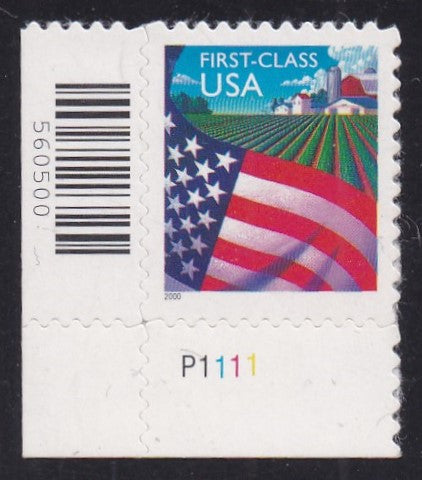 # 3449 (2000) Flag over Farm, SA - Plt sgl, LL #P1111, MNH