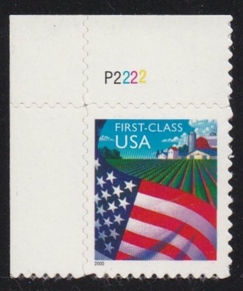 # 3449 (2000) Flag over Farm, SA - Plt sgl, UL #P2222, MNH