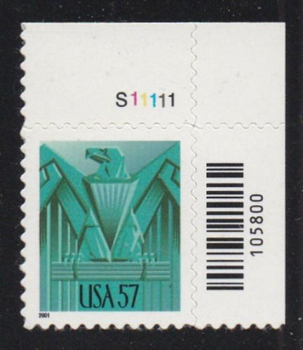 # 3471A (2001) Eagle - Plt sgl, UR #S11111, MNH