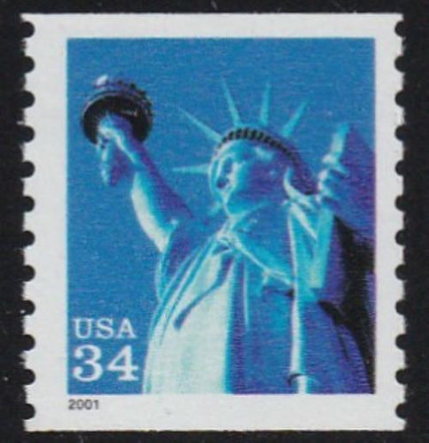 # 3476 (2001) Statue of Liberty, GSP Tag - Coil sgl, MNH