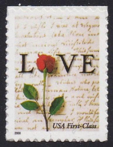 # 3496 (2001) Love, Rose, 'First Class' - Bklt sgl, MNH