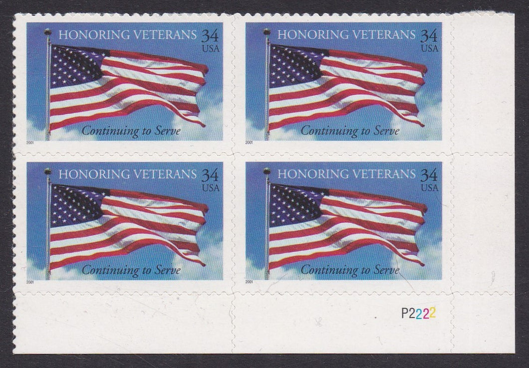 # 3508 (2001) Veterans - PB, LR #P2222, MNH