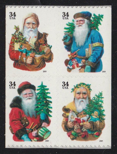 # 3540c (2001) Santa, small date - Bklt BK/4, MNH