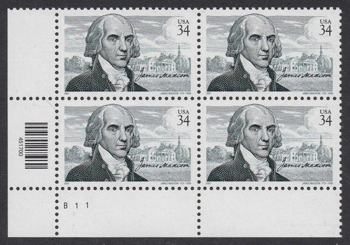 # 3545 (2001) James Madison - PB, LL #B11, MNH