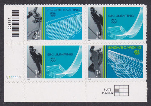 # 3552-55 (2002) Winter Olypmics - PB, LL #S111111, MNH