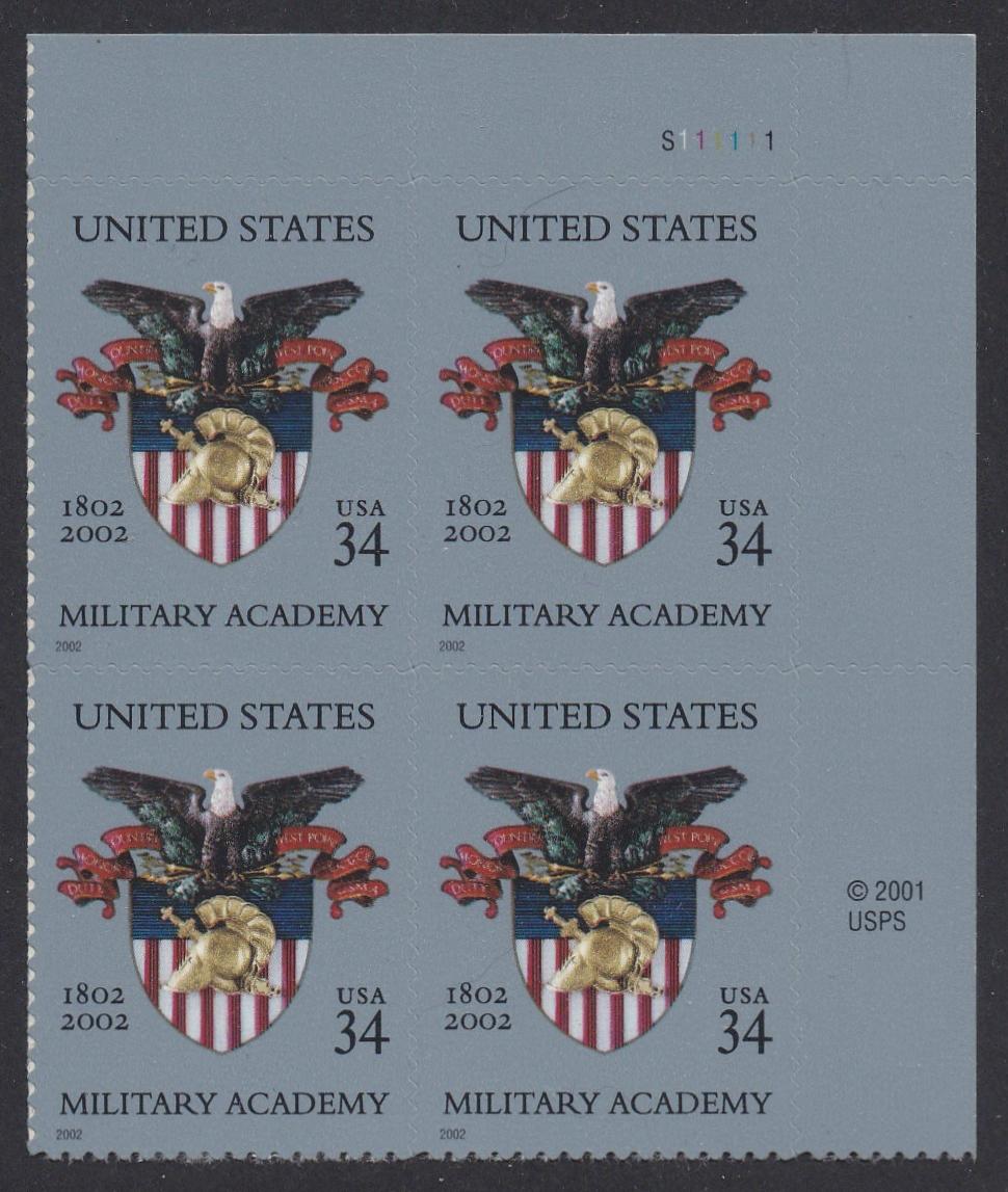 # 3560 (2002) Military Academy - PB, UR #S111111, MNH