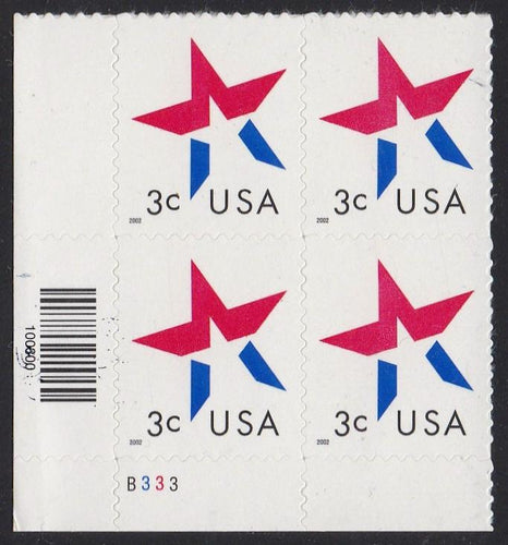 # 3613 (2002) Star, LL date - PB, LL #B333, MNH
