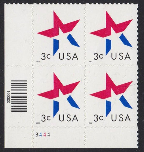 # 3613 (2002) Star, LL date - PB, LL #B444, MNH
