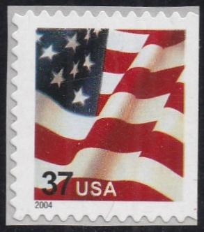 # 3636D (2004) Flag, 2004 year date, die cut 11.25x11 - Bklt sgl, MNH