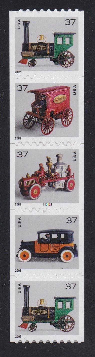 # 3638-41 (2002) Christmas Toys - PS/5, #B12222, MNH