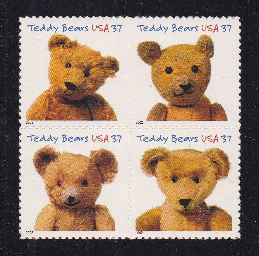 # 3653-56 (2002) Teddy Bears - BK/4, MNH