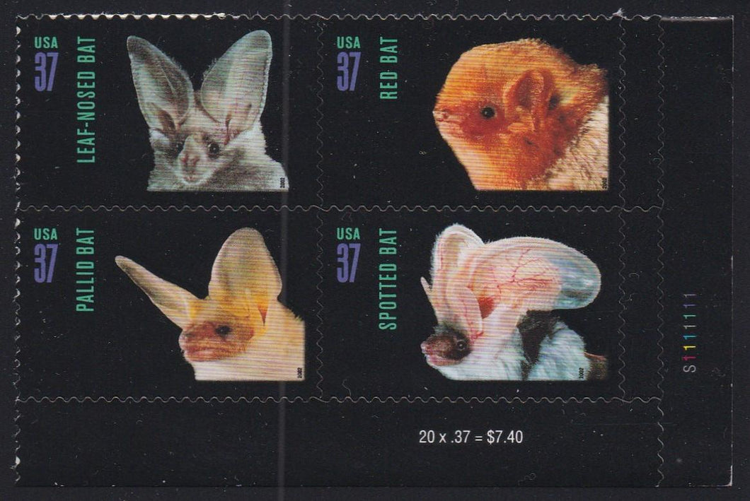 # 3661-64 (2002) Bats - PB, LR #S1111111, MNH