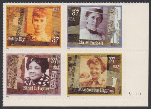 # 3665-68 (2002) Women Jouralists - PB, LR #S11111, MNH