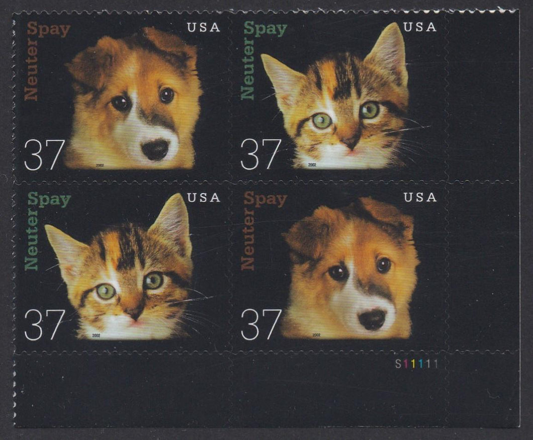 # 3670-71 (2002) Neuter/Spay - PB, LR #S1111, MNH