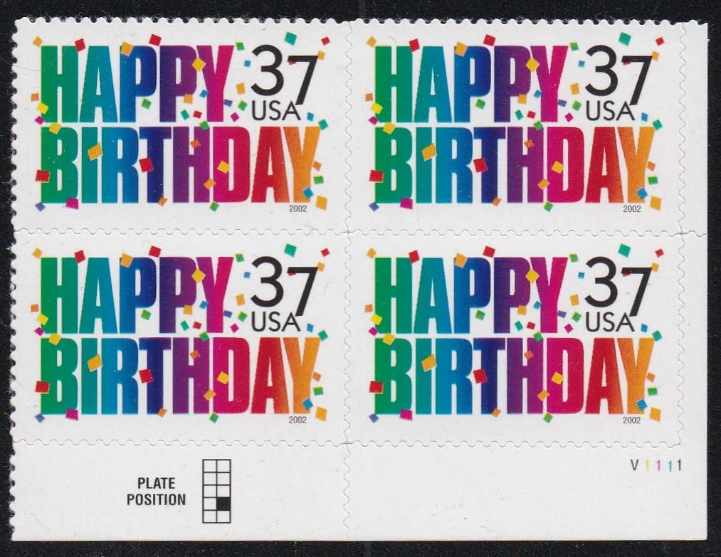 # 3695 (2002) Happy Birthday - PB, LR #V1111, MNH