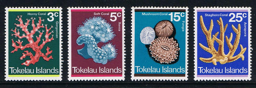 Tokelau # 37-40 (1973) Ocean Coral - Sgls, Set/4, MNH