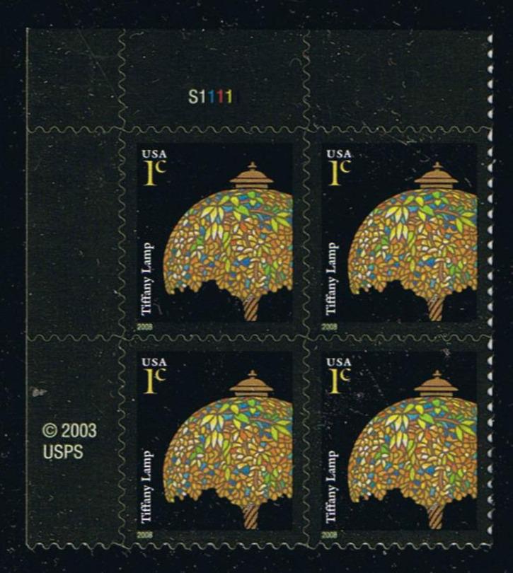 #3749A (2008) Tiffany Lamp, 2008 year date - PB, UL #S11111, MNH