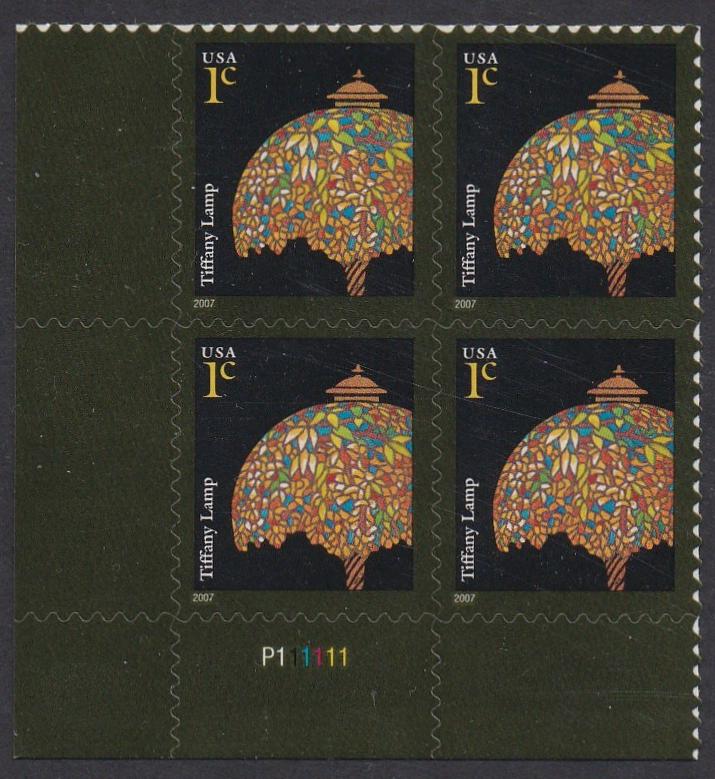 #3749 (2007) Tiffany Lamp, 2007 year date - PB, LL #P111111, MNH