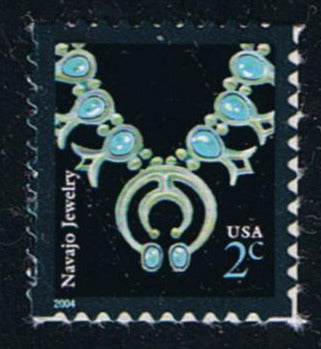 #3750 (2004) Navajo Necklace, 2004 year date, dk blue - Sgl, MNH