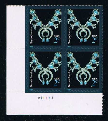 #3750 (2004) Navajo Necklace, Reprint, 2004 year date, brt blue - PB, LL #V11111, MNH