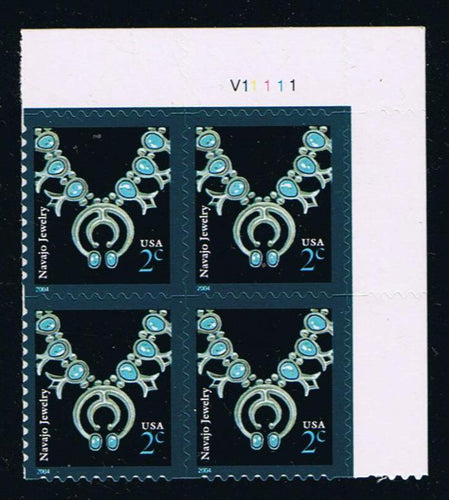 #3750 (2004) Navajo Necklace, Reprint, 2004 year date, brt blue - PB, UR #V11111, MNH