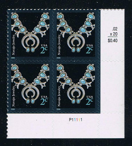 #3752 (2006) Navajo Necklace, 2006 year date, Microprint - PB, LR #P11111, MNH