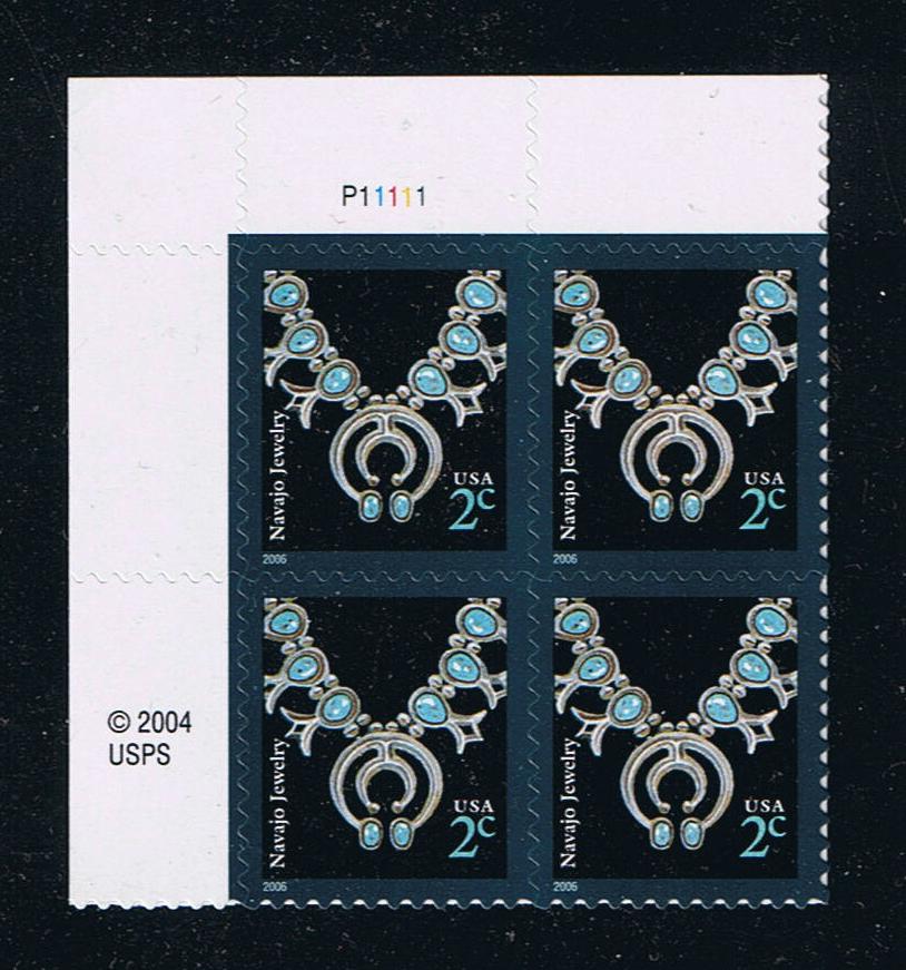 #3752 (2006) Navajo Necklace, 2006 year date, Microprint - PB, UL #P11111, MNH