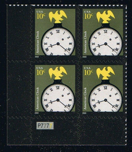 #3757b (2013) American Clock, 2003 year date, OA tag - PB, LL #P7777, MNH