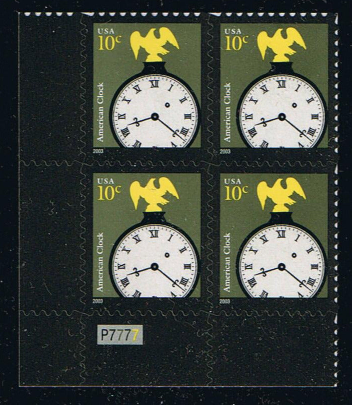 #3757b (2013) American Clock, 2003 year date, OA tag - PB, LL #P7777, MNH