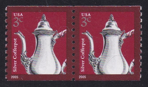 #3759 (2005) Silver Coffeepot, 2005 year date - Coil pr, XF MNH