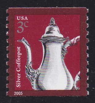 #3759 (2005) Silver Coffeepot, 2005 year date - Coil sgl, XF MNH