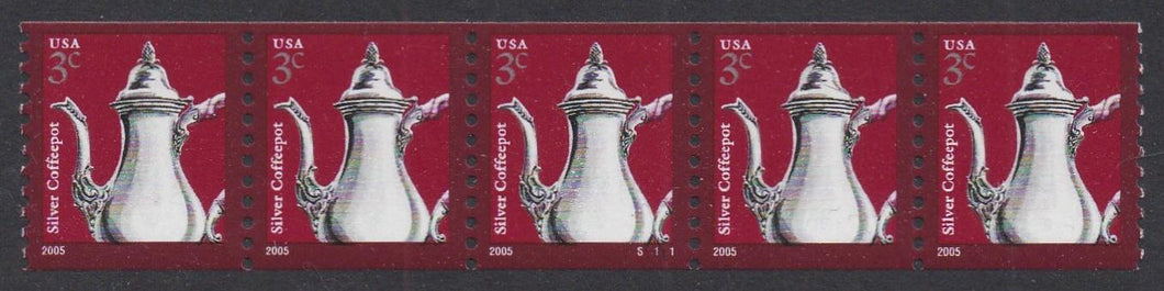 # 3759 (2005) Silver Coffeepot, 2005 year date - PS/5, #S1111, XF MNH