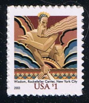 #3766 (2003) Wisdom, Rockefeller Center, 2003 year date - Sgl, MNH