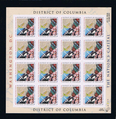 # 3813 (2003) DC Mall - Pane, MNH - AT FACE