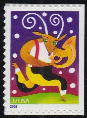 # 3824 (2003) Music Makers, Reindeer & Horn - Bklt sgl, MNH