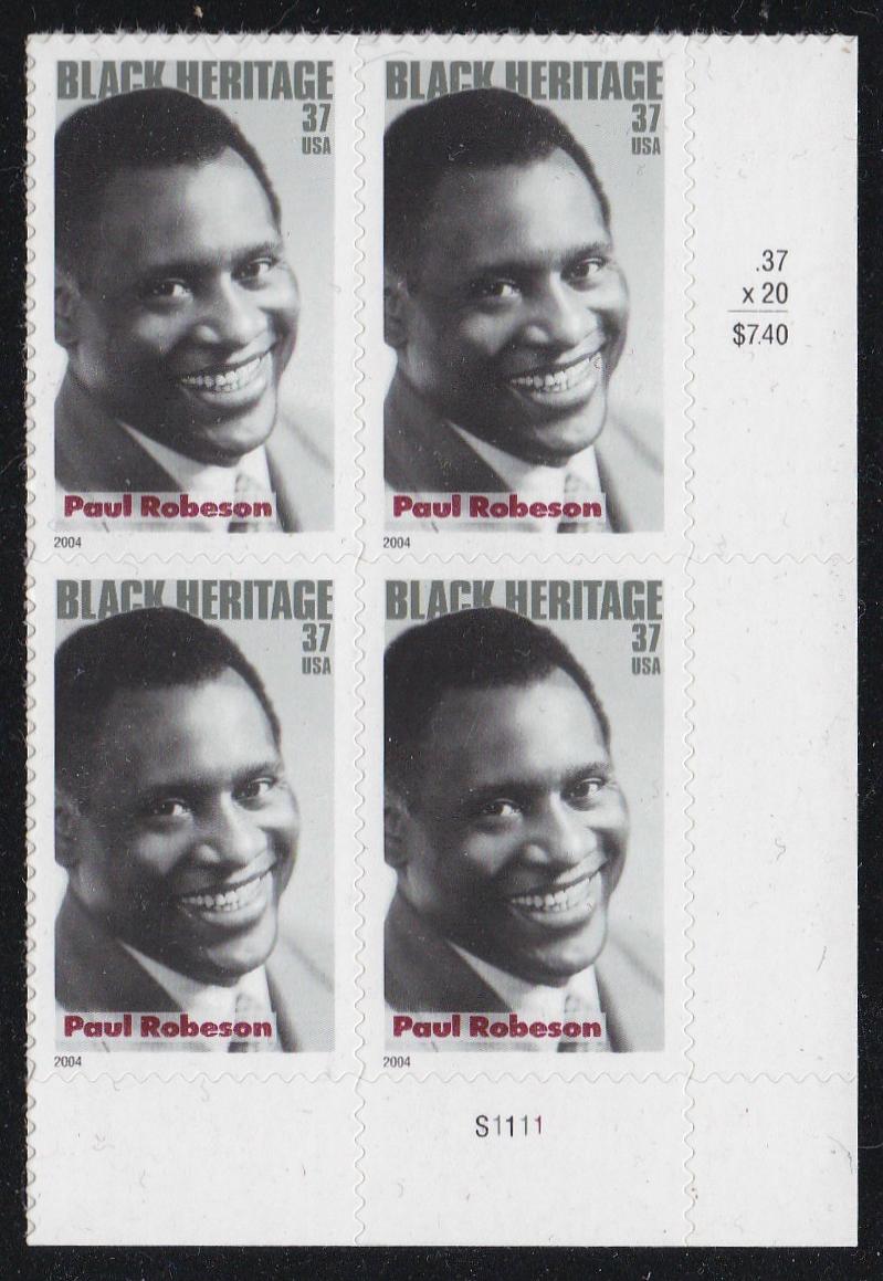 # 3834 (2004) Paul Robeson - PB, LR #S1111, MNH