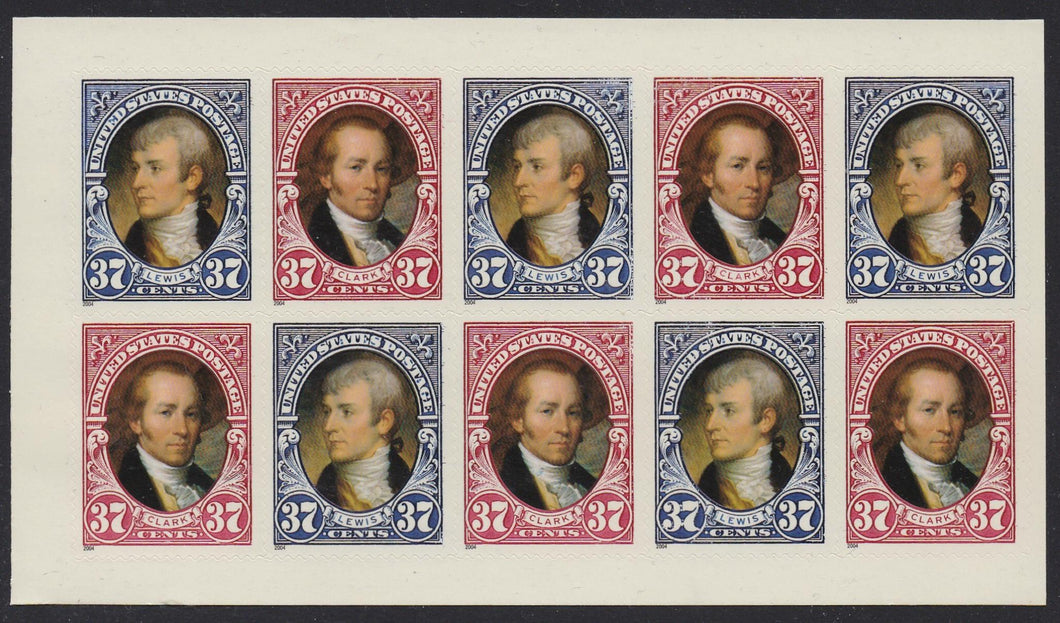 # 3856b (2004) Lewis & Clark Expedition, backing 1 - Bklt pane, MNH